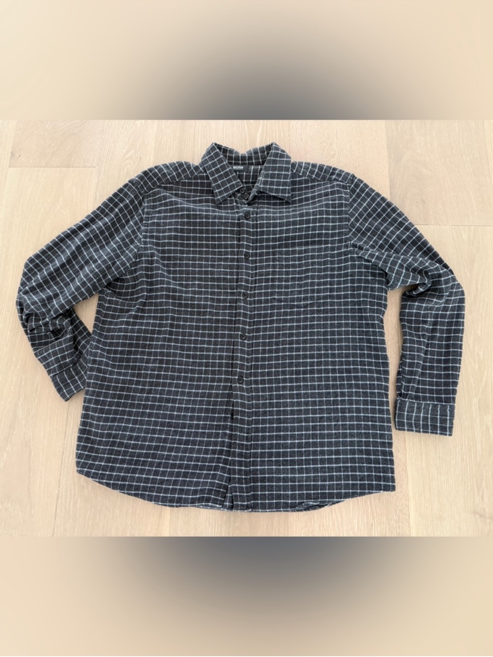 Boss luxurious grey soft flannel shirt